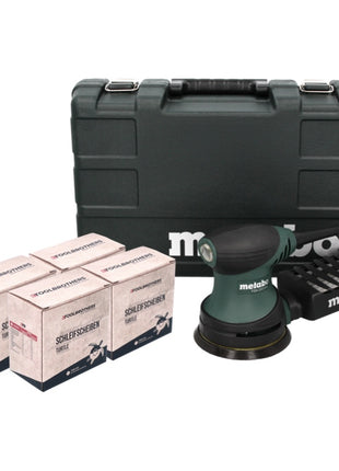 Metabo FSX 200 Intec Ponceuse excentrique 125 mm 240 W + Coffret + 4x Set de ponçage Toolbrothers TURTLE
