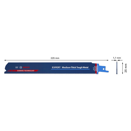 Bosch EXPERT Medium Lames de scie sabre Thick Tough Metal S 1155 HHM 225 mm - 10 pièces (2608900376)