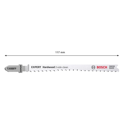Bosch EXPERT Lama per seghetto Hardwood 2 side clean T 308 BFP 117 mm 25 pz. ( 2608901181 ) Bi-Metall