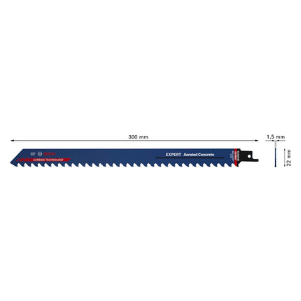 Bosch EXPERT Aerated Concrete S 1241 HM Lama da taglio 300 mm ( 2608900410 ) Carbide Technology
