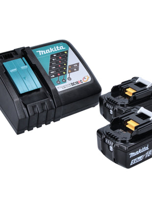 Makita DLX 2283 TJ cordless combo kit DHP 485 cordless impact drill + DTD 153 cordless impact wrench + 2x rechargeable battery 5.0 Ah + charger + Makpac