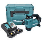 Makita DMP 181 RAJ cordless compressor 18 V 11.1 bar + 2x rechargeable battery 2.0 Ah + charger + Makpac