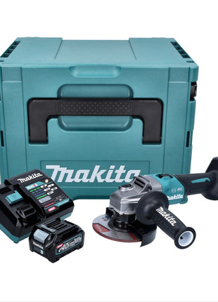 Amoladora angular a batería Makita GA 023 GD101 40 V máx. 125 mm sin escobillas XGT + 1x batería 2,5 Ah + cargador + Makpac