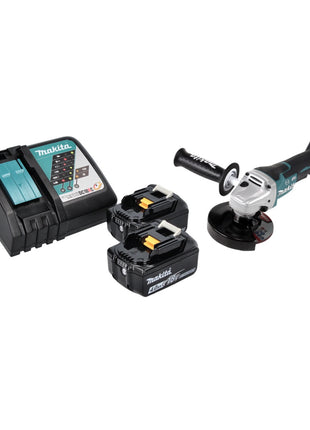 Makita DGA 517 RM cordless angle grinder 18 V 125 mm brushless + 2x battery 4.0 Ah + charger