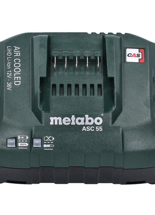 Set base Metabo 2x batterie Li-Power 18 V 4,0 Ah CAS agli ioni di litio ( 2x 625027000 ) + caricatore ASC 55 ( 627044000 )