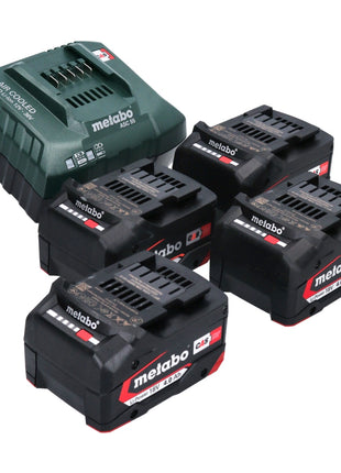Set base Metabo 4x batterie Li-Power 18 V 4,0 Ah CAS Li-Ion ( 4x 625027000 ) + caricatore ASC 55 ( 627044000 )