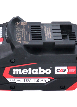 Set base Metabo 4x batterie Li-Power 18 V 4,0 Ah CAS Li-Ion ( 4x 625027000 ) + caricatore ASC 55 ( 627044000 )