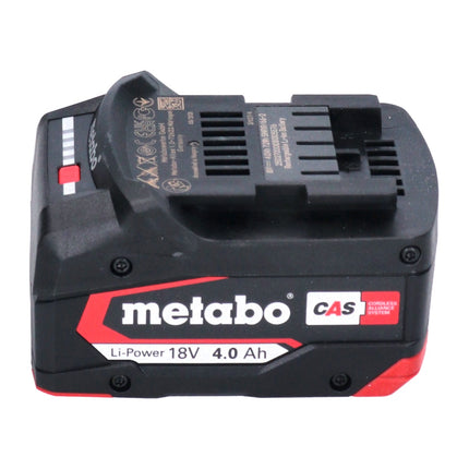 Set base Metabo 4x batterie Li-Power 18 V 4,0 Ah CAS Li-Ion ( 4x 625027000 ) + caricatore ASC 55 ( 627044000 )