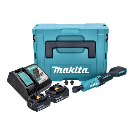 Makita DWR 180 RMJ Visseuse à cliquet sans fil 18 V 47,5 Nm 1/4'' 3/8'' + 2x batterie 4,0 Ah + chargeur + Makpac