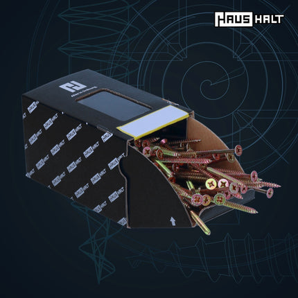 HausHalt Universal Holzbauschraube Holzschraube 5,0 x 110 mm PZ2 200 Stk. ( 2x 000051371184 ) gelb verzinkt Kreuzschlitz Pozidriv Senkkopf Teilgewinde - Toolbrothers