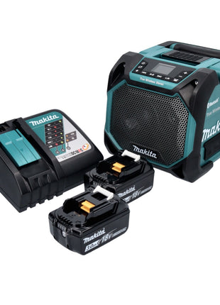 Makita DMR 203 RF Bluetooth speaker 12 V 18 V IP64 + 2x rechargeable battery 3.0 Ah + charger