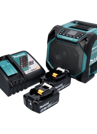 Makita DMR 203 RT Głośnik Bluetooth 12 V 18 V IP64 + 2x akumulator 5,0 Ah + ładowarka