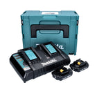 Makita Power Source Kit 18 V with 2x BL 1820 B 2.0 Ah battery ( 2x 197254-9 ) + DC 18 RD double quick charger ( 196933-6 ) + Makpac
