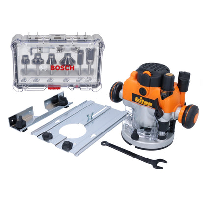 Défonceuse Triton MOF001 1400 watts course 59 mm + butée + jeu de 6 fraises