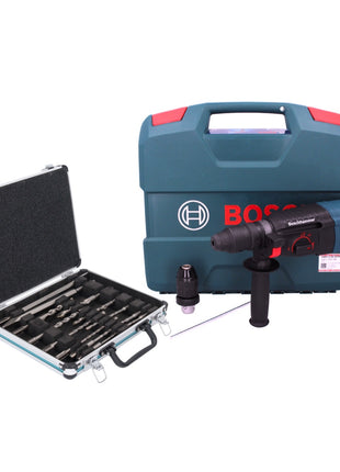 Bosch GBH 2-26 DFR Taladro percutor profesional 800 W 2,7 J SDS plus + portabrocas intercambiable + set taladro y cincel 13 piezas + estuche