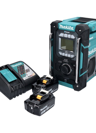 Makita DMR 301 RG cordless construction site radio 12 V max. - 18 V DAB / DAB+ / Bluetooth + 2x rechargeable battery 6.0 Ah + charger