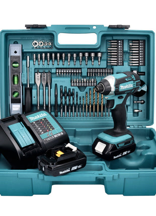 Makita DTD 152 SA2X5 Clé à choc sans fil 18 V 165 Nm + 2x batterie 2,0 Ah + chargeur + 101 pcs. kit d'accessoires + coffret