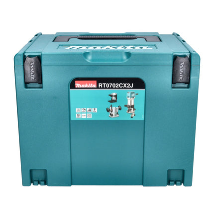 Makita RT 0702 CX2J Fresatrice multifunzione 710 W 6 / 8 mm + modulo fresa + modulo fresa per bordi + modulo fresa angolare + Makpac