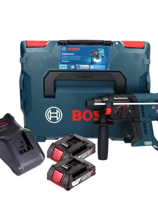 Bosch GBH 18V-21 Profesjonalny akumulatorowy młot udarowo-obrotowy 18 V 2,0 J bezszczotkowy + 2x akumulator 2,0 Ah + ładowarka + L-BOXX