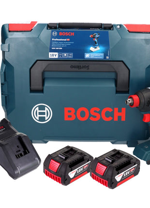 Bosch GDX 18V-200 Avvitatore a impulsi professionale a batteria 18 V 200 Nm senza spazzole + 2x batteria ricaricabile 4,0 Ah + caricatore + L-BOXX