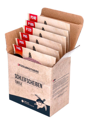 Bosch GEX 18V-125 Professional Akku Exzenterschleifer 18 V 125 mm Brushless + 1x Akku 4,0 Ah + 1x Toolbrothers TURTLE Schleifset + L-BOXX - ohne Ladegerät
