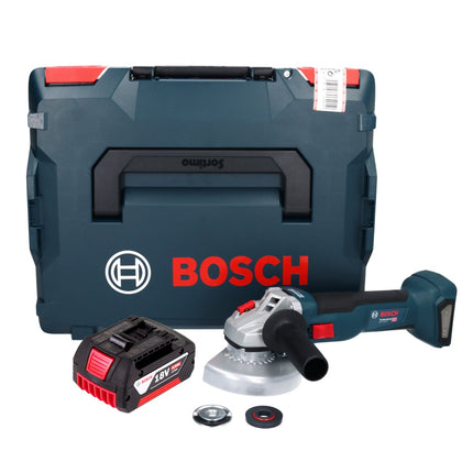 Meuleuse d'angle sans fil Bosch GWS 18V-10 Professional 18 V 125 mm sans balais + 1x batterie 4,0 Ah + L-Boxx - sans chargeur