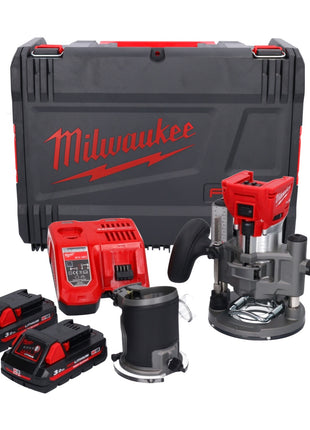 Milwaukee M18 FTR-302X Cordless Trim Router 18V Brushless + 2x Batteries 3.0 Ah + Charger + Trim Modules + HD Box Case