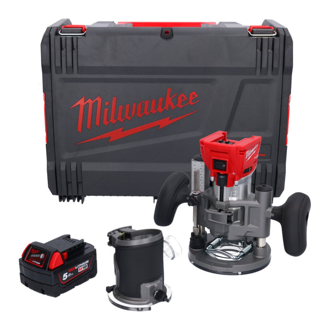 Milwaukee M18 FTR-501X Affleureuse sans fil 18V Brushless + 1x Batterie 5,0 Ah + Modules de fraisage + Coffret HD Box - sans chargeur