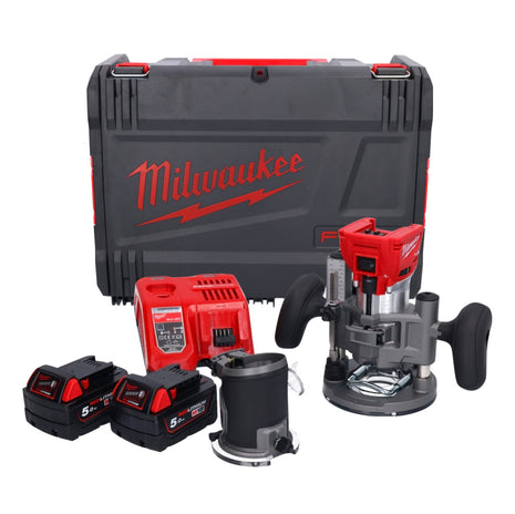 Milwaukee M18 FTR-502X Cordless Trim Router 18V Brushless + 2x Batteries 5.0 Ah + Charger + Trim Modules + HD Box Case