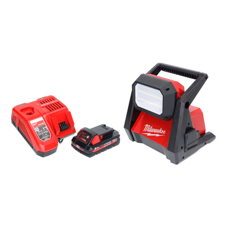 Milwaukee M18 HOAL-301 Cordless LED Construction Lamp 4000lm 18V + 1x Battery 3.0Ah + Charger