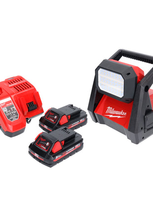 Milwaukee M18 HOAL-302FC Cordless LED Construction Lamp 4000lm 18V + 2x Batteries 3.0Ah + Charger