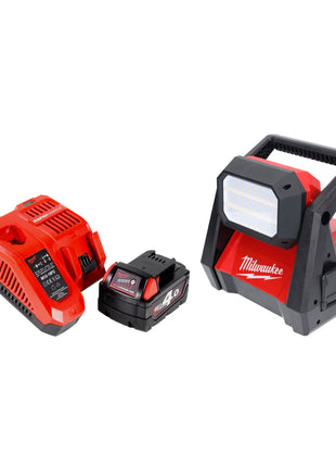 Milwaukee M18 HOAL-401FC Cordless LED Construction Lamp 4000lm 18V + 1x Battery 4.0Ah + Charger