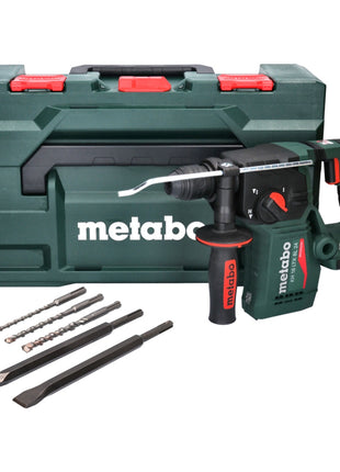 Metabo KH 18 LTX BL 24 trapano a percussione a batteria 18 V 2,2 J SDS Plus Brushless + set di 5 punte e scalpelli + metaBOX - senza batteria, senza caricabatterie