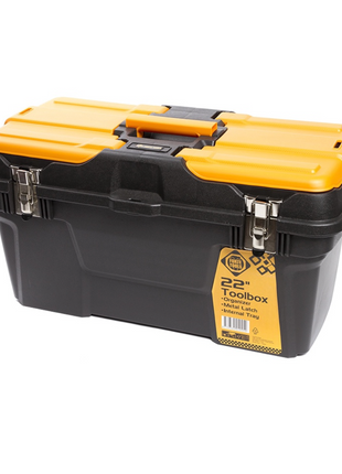 FORTE Tools MG-22 Jumbo Toolbox in 58x23x31 cm, Werkzeugkoffer, Koffer mit Metall-Laschen und internen Organizer, herausnehmbar, abschließbar ( 000051144585 ) - Toolbrothers