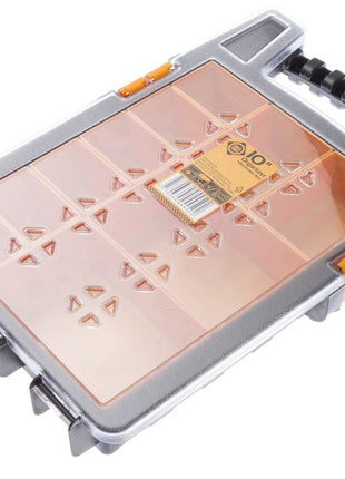FORTE Tools K-ORG-10 Werkzeugbox in 35x24x6 cm, Aufbewahrungsbox, Organizer mit 10 verschiedenen Fächern, entnehmbar, stabile Box, kratzfester Deckel ( 000051144679 ) - Toolbrothers