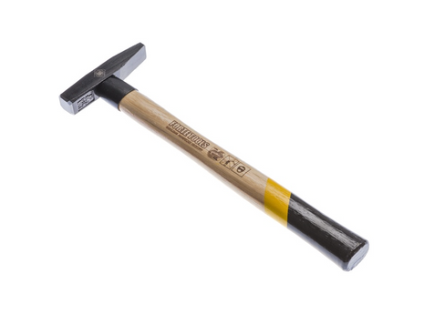 FORTE TOOLS Locksmith hammer with wooden handle, head weight 100 g, hammer with wooden handle, premium tool, forged, double ring key, lacquered head (000051151020)