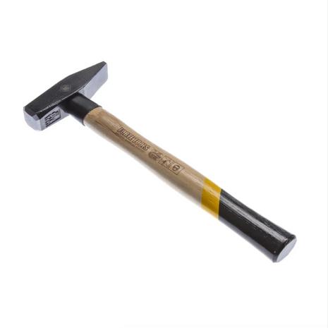FORTE TOOLS Engineer's Hammer - Wooden handle - 200g head weight - Premium tool, forged - Double ring wedge - Lacquered head (000051151023)