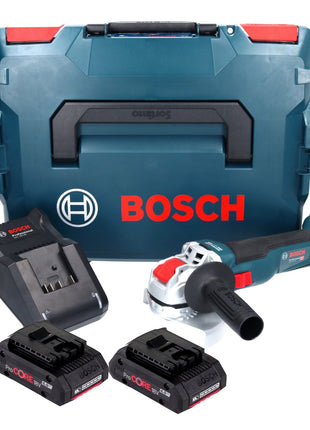 Bosch GWX 18V-10 Professional Akku Winkelschleifer 18 V 125 mm  X-LOCK Brushless + 2x ProCORE Akku 4,0 Ah + Ladegerät + L-Boxx