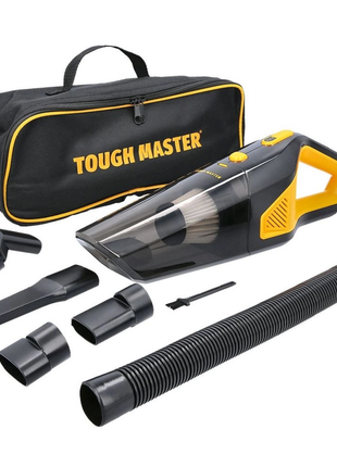 TOUGH MASTER Kabelgebundener Auto-Handstaubsauger 90 Watt, 12V, 5 Aufsätze, Schlauch, Anschlüsse, Bürste, mit auswaschbarem HEPA-Filter (TM-CVC105) - Toolbrothers