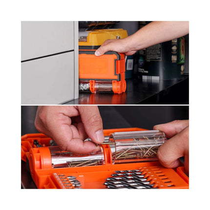 Set di punte per trapano e cacciavite WellCut da 51 pezzi in acciaio HSS, con portapunte magnetico e custodia portatile ( WC-DB51U )
