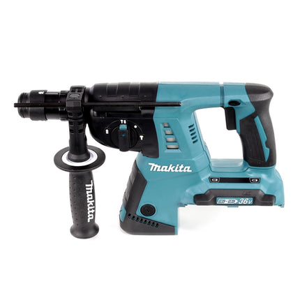 Trapano a percussione a batteria Makita DHR CTJ 36 V ( 2x 18 V ) 3,0 J SDS-plus + 2x batteria ricaricabile 5,0 Ah + caricabatterie doppio + Makpac