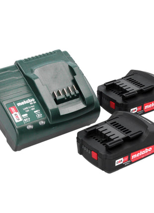 Metabo SB 18 Akku Schlagbohrschrauber 18 V 48 Nm + 2x Akku 2,0 Ah + Ladegerät + Bit Set 32 tlg. + metaBOX - Toolbrothers
