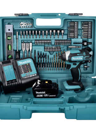 Makita DTD 152 SGX5 Visseuse à choc sans fil 165Nm 18V + 1x Batterie 6,0Ah + Chargeur + Coffret + Set de 101 accessoires