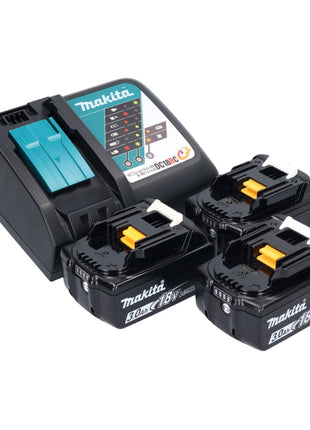 Makita DGA 504 RFJ 18 V Li-Ion Cordless Angle Grinder 125 mm Brushless + MakPac Carry Case + 2 x Batteries BL 1830 3,0 Ah + Fast charger DC 18 RC