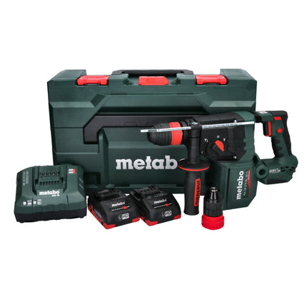 Marteau perforateur sur batterie Metabo KH 18 LTX BL 28 Q 18 V 3 J SDS plus brushless + 2x batterie 4,0 Ah + chargeur + métaBOX