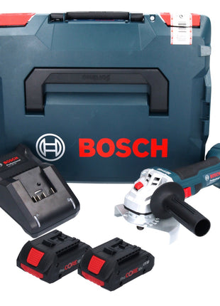 Bosch GWS 18V-7 Professional Akku Winkelschleifer 18 V 125 mm 22,23 mm Brushless + 2x ProCORE Akku 4,0 Ah + Ladegerät + L-Boxx