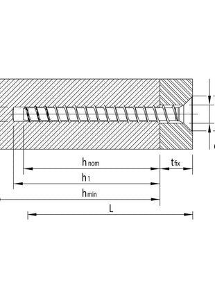 HECO MULTI MONTI plus F Vis 7,5 x 80 mm - Vis à béton- Tête fraisée - T-Drive - Zingué bleu - A2K - 200 pièces (4x 48515)