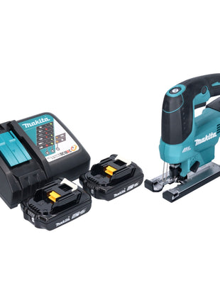 Makita DJV 184 RA cordless pendulum action jigsaw 18 V brushless + 2x rechargeable battery 2.0 Ah + charger