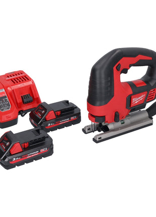 Milwaukee M18 BJS-302 Cordless Jigsaw 18V + 2x Batteries 3.0 Ah + Charger