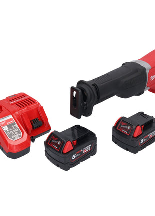 Milwaukee M18 BSX-501 Cordless Sabre Saw 18V + 2x Batteries 5.0 Ah + Charger
